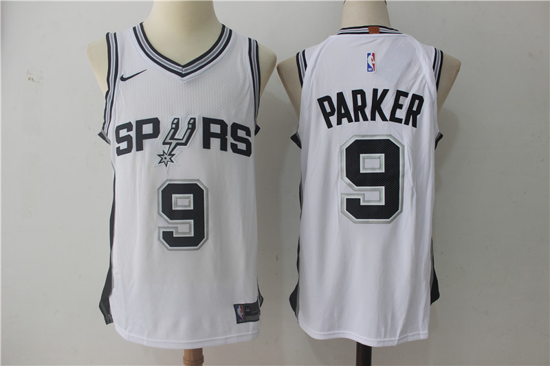 Men San Antonio Spurs 9 Parker White NBA Jerseys